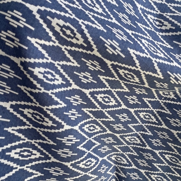 0120/ Blue White Cropped Kaftan Batik Pattern, Cotton Caftan Top,Women's Top - Picture 11 of 11